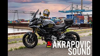 BMW F900 XR Blackstorm Triple Black Akrapovic SlipOn Sound Test [upl. by Pieter948]