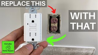 Replacing A Standard Outlet With A GFCI Outlet [upl. by Maxi308]