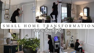 DIY wall Trim  NO CUTS or EXPERIENCE NEEDED  Dining room makeover on a budget  Small home diy [upl. by Kiki]