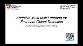 ECCV 2024 Adaptive Multitask Learning for Fewshot Object Detection [upl. by Groves]