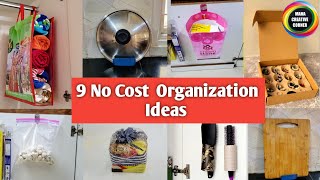 9 No Cost Home Organization Ideas  9 Tips amp Organization ideas for home amp Kitchen  Home Hacks [upl. by Weig]