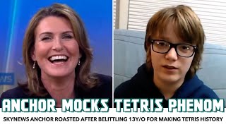 SkyNews Anchor Gets Roasted After Belittling 13yo For Making Tetris History [upl. by Nauqe941]