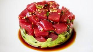 Tuna Tartare  How to Make  Bluefin Tuna Avocado Tartare [upl. by Eignav749]