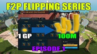 Runescape 3 Flipping Series  1 GP to 100M F2P GE ONLY  Episode 1 [upl. by Waldon934]