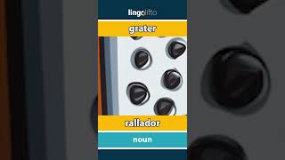 🇬🇧🇪🇸 grater  rallador  vocabulary builder  learn English  aprendamos inglés [upl. by Enilrek]