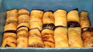 Stuffed Eggplant Rolls Vegetarian lowcarb recipe keto eggplant vegetarian lowcarb [upl. by Cawley458]