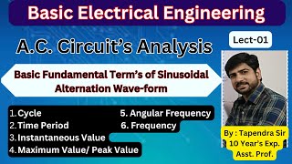 Lect01  AC Circuits  Fundamental terms of Sinusoidal Waveform basicelectricalengineering [upl. by Nisse958]