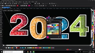 3D happy new year festive celebrate 2024 party  Coreldraw Tutorial [upl. by Jeremiah221]