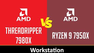 THREADRIPPER 7980X vs RYZEN 9 7950X [upl. by Nitsirt]