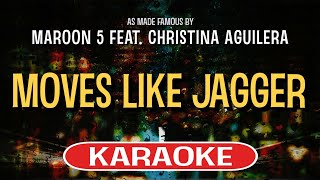 Moves Like Jagger Karaoke  Maroon 5 feat Christina Aguilera [upl. by Alhahs]