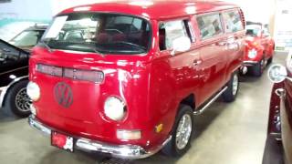 1970 Chopped Top Volkswagen Bus  Custom Interior  Paint  Stereo [upl. by Ellocin]