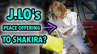 Jennifer Lopez Sends Peace Offering To Shakira By Rocking quotEmpathyquot Sweatshirt [upl. by Pardner]