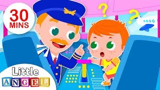 Baby Goes on an Airplane  Baby at the Airport Flight  Kids Songs amp Nursery Rhymes by Little Angel [upl. by Lorsung]