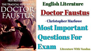 Important Questions of Doctor Faustus For Exam play tragedy englishliterature youtubevideo [upl. by Nithsa952]