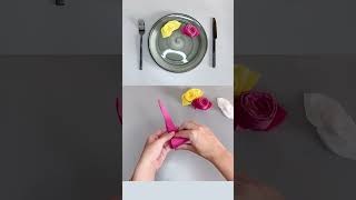 Fold Napkins into a Rose 🌹  Quick amp Easy Tutorial 🎉 [upl. by Bartley]