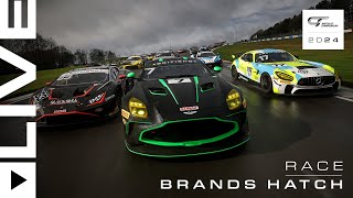 LIVE  Race  Brands Hatch  British GT 2024 [upl. by Zobkiw694]