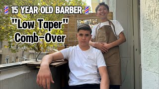 THE 15YEAROLD BARBER 💈CRAZY LowTaper with CombOver in Berlin [upl. by Maxim]