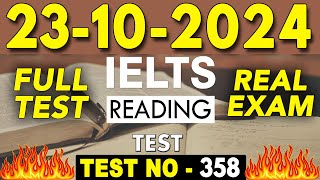 IELTS Reading Test 2024 with Answers  23102024  Test No  358 [upl. by Annor838]