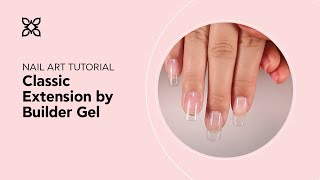 BLUESKY Nail Design Tutorial  Classic Extension by Builder Gel [upl. by Suaeddaht560]