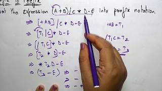 Infix to Prefix conversion  Examples  Data Structures  Lec16  Bhanu Priya [upl. by Sherborn]