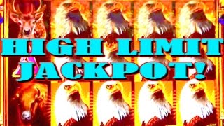 REAL HIGH LIMIT MASSIVE EAGLE BUCKS JACKPOT 20 MAX BET SLOT HANDPAY [upl. by Nalyr]