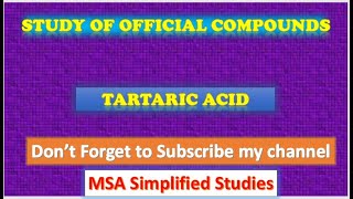 Study of the official compounds Tartaric Acid [upl. by Atiek]