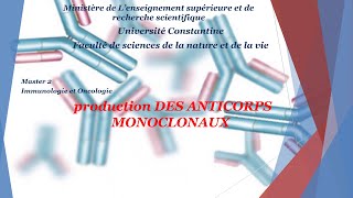 production DES ANTICORPS MONOCLONAUX [upl. by Roede]