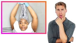 Hairdresser Reacts To CHAOTIC First Time Relaxers AtHome Scary [upl. by Salim]