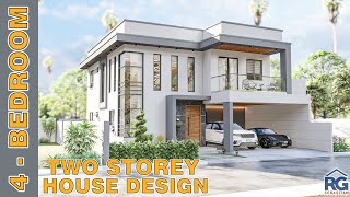 4Bedroom Two Storey House Design with Pool [upl. by Scarface324]