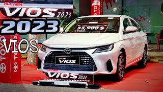 2023Toyota Vios White Peal Color Sedan Car 2023 Exterior and Interior Indepth walk around [upl. by Trueblood]