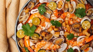 We made a Singaporean Seafood Paella [upl. by Lemon]