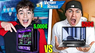 BILLIGER 500€ PC vs 5000€ GAMING PC  Fortnite Challenge [upl. by Pyotr750]