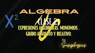 Clase 2 de Algebra expresiones algebraicas Monomios Grado absoluto y relativo de un monomio [upl. by Inacana]