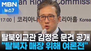 탈북외교관 김정은 외교 문건 공개 quot탈북자 매장 위해 여론 작전 펼쳐라quot MBN 뉴스7 [upl. by Medor342]