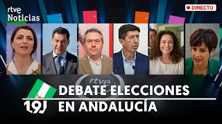 DEBATE RTVE PRIMER CARA a CARA entre los SEIS CANDIDATOS a la JUNTA de ANDALUCÍA RTVE [upl. by Jena804]