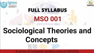 MA Sociology Syllabus 2022  IGNOU MSO 001 SYLLABUS Sociological Theories and Concepts Full Course [upl. by Ocramed]