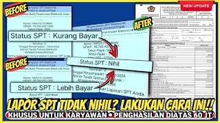 CARA MENGATASI LEBIH BAYAR ATAU KURANG BAYAR DJP ONLINE • SPT TIDAK NIHIL MENJADI NIHIL [upl. by Yahska]