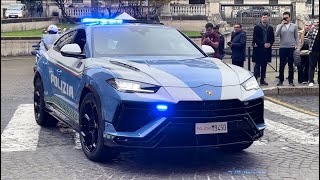 LAMBORGHINI URUS IN EMERGENZA PRESENTAZIONE CORTEO LAMBORGHINI POLIZIA DI STATO [upl. by Fredella597]