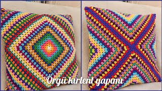 Hanımdilendi motifiyle çift taraflı kolay kırlent yapımı😍 örgü crochet knitting kırlent tığişi [upl. by Minda]