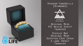 Highgod 24k Gold amp Diamond Fang Grillz Tops for Second Life Luxury Virtual Jewelry [upl. by Gussi814]