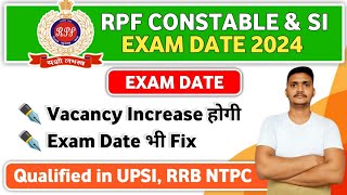 RPF New Recruitment 2024  RPF Constable amp SI Exam Date 2024  RPF Constable amp SI New Vacancy 2024 [upl. by Eicart]