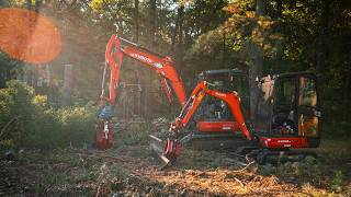 Clearing Trees For a Cabin Build with a Pair of Hydra Grapples [upl. by Haymo427]