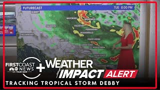 Tracking Debby Where is Debby now and where will the worst weather be [upl. by Yniffit]