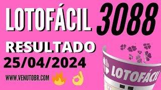 🍀 Resultado Lotofácil 3088 [upl. by Reivad]