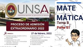 Solucionario Admisión UNSA 2022 Extraordinario Matemática Parte 01 [upl. by Llecrup785]