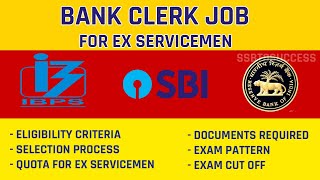 LATEST BANK JOBS For EX SERVICEMEN  BANK CLERK Job For EX SERVICEMEN  IBPS SBI RBI हिंदी में [upl. by Rheims]