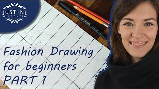 How to draw  TUTORIAL  Fashion drawing for beginners 1  Justine Leconte [upl. by Ojadnama]