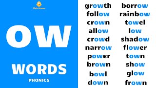 English Phonics  ow Words with Example Sentences [upl. by Caralie]