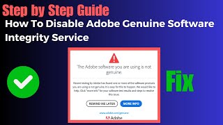 How To Disable Adobe Genuine Software Integrity Service [upl. by Esorlatsyrc918]