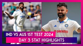 IND vs AUS 1st Test 2024 Day 3 Stat Highlights India Move To Pole Position [upl. by Sidwel359]